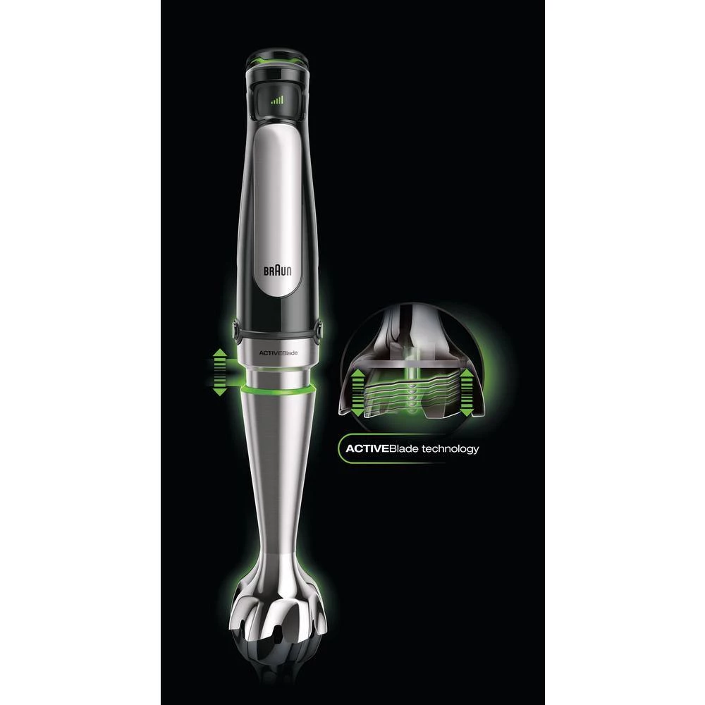 Braun MultiQuick MQ7077X SmartSpeed SS Immersion Hand Blender w/ 1.5 C Food Processor, Whisk, Masher and Beaker 4 Braun MultiQuick MQ7077X SmartSpeed SS Immersion Hand Blender w/ 1.5 C Food Processor, Whisk, Masher and Beaker - Image 2