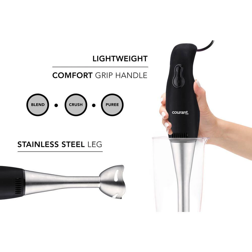 Courant 2 Speed Stainless Steel Immersion Blender Comfort Grip Handle 4 Courant 2 Speed Stainless Steel Immersion Blender Comfort Grip Handle - Image 2