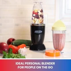 Total Chef Miracle Blender, 12 pc Bullet Blender Set, 1L Carafe Plus Travel Cups and Lids 12 Total Chef Miracle Blender, 12 pc Bullet Blender Set, 1L Carafe Plus Travel Cups and Lids -Air Fryers shop black total chef countertop blenders mbls01 4f 1000