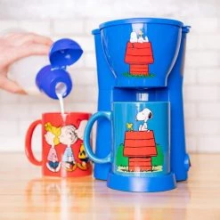 Uncanny Brands Peanuts Single Cup Black Drip Coffee Maker Snoopy and Friends Mugs Included -Air Fryers shop black uncanny brands drip coffee makers cm2 pea sn1 40 1000
