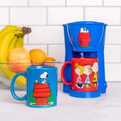 Uncanny Brands Peanuts Single Cup Black Drip Coffee Maker Snoopy and Friends Mugs Included -Air Fryers shop black uncanny brands drip coffee makers cm2 pea sn1 76 1000