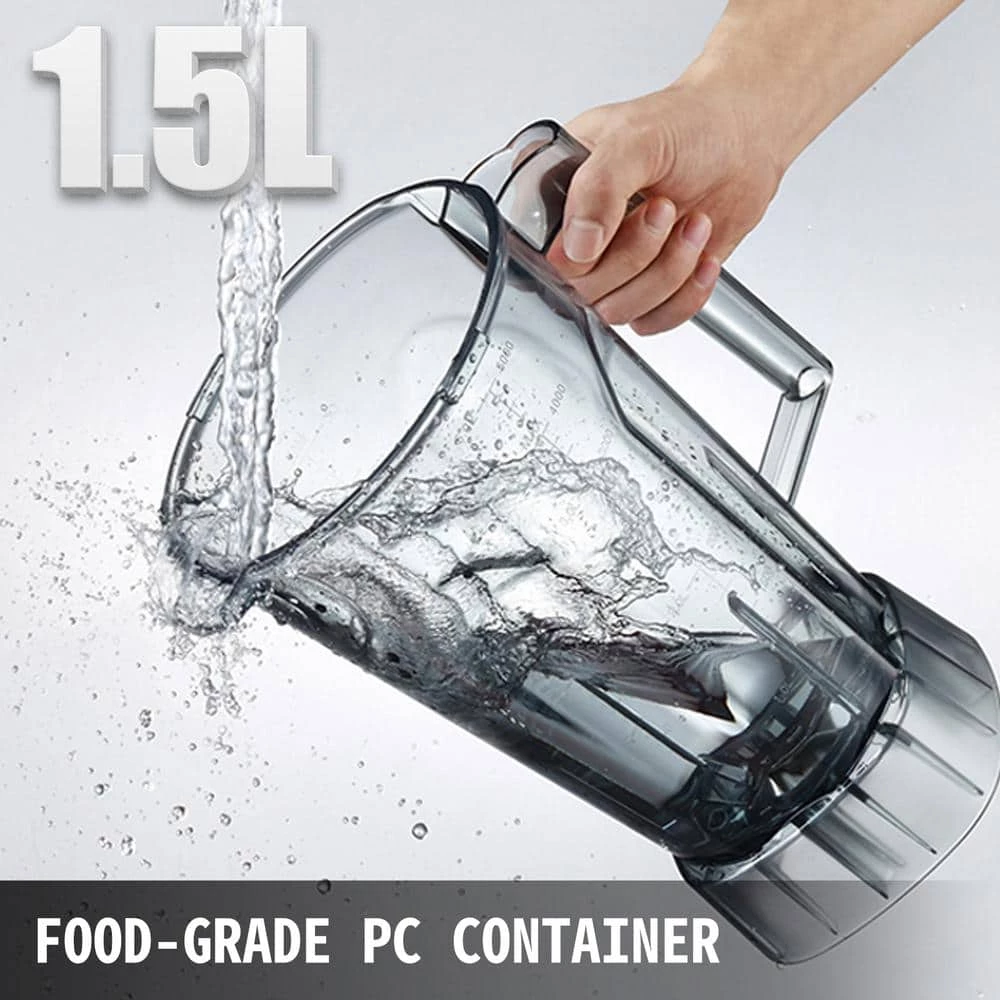 VEVOR Commercial Smoothie Blenders 50.7 oz. 5 Speed Multifunctional 2-in-1 Countertop Silent Blender, 1500W 5 VEVOR Commercial Smoothie Blenders 50.7 oz. 5 Speed Multifunctional 2-in-1 Countertop Silent Blender, 1500W - Image 3