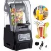 VEVOR Commercial Smoothie Blenders 50.7 oz. 5 Speed Multifunctional 2-in-1 Countertop Silent Blender, 1500W -Air Fryers shop black vevor countertop blenders sbj908hs000000001v1 64 1000