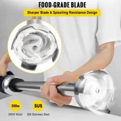 VEVOR Commercial Immersion Blender Constant Speed 350-Watt Hand Mixer Stainless Steel Hand Blender with Remove Shaft,Black 13 VEVOR Commercial Immersion Blender Constant Speed 350-Watt Hand Mixer Stainless Steel Hand Blender with Remove Shaft,Black -Air Fryers shop black vevor immersion blenders scjbq350w30cmoka1v1 1f 1000