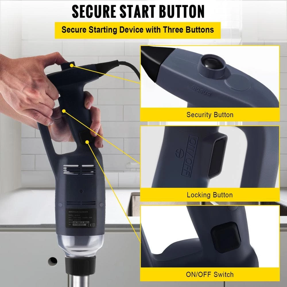 VEVOR Commercial Immersion Blender Constant Speed 350-Watt Hand Mixer Stainless Steel Hand Blender with Remove Shaft,Black 5 VEVOR Commercial Immersion Blender Constant Speed 350-Watt Hand Mixer Stainless Steel Hand Blender with Remove Shaft,Black - Image 3