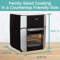 West Bend 12.6 QT XL Air Fryer Oven - Bake, Roast, Rotisserie, Dehydrate, Re-Heat 10 Quick Menu Presets 10 West Bend 12.6 QT XL Air Fryer Oven - Bake, Roast, Rotisserie, Dehydrate, Re-Heat 10 Quick Menu Presets -Air Fryers shop black west bend air fryers afwb12bk13 40 1000