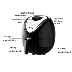 Winado 5.6 Qt. Black Air Fryer with 7 Cooking Presets 11 Winado 5.6 Qt. Black Air Fryer with 7 Cooking Presets -Air Fryers shop black winado air fryers 426030210385 1f 1000