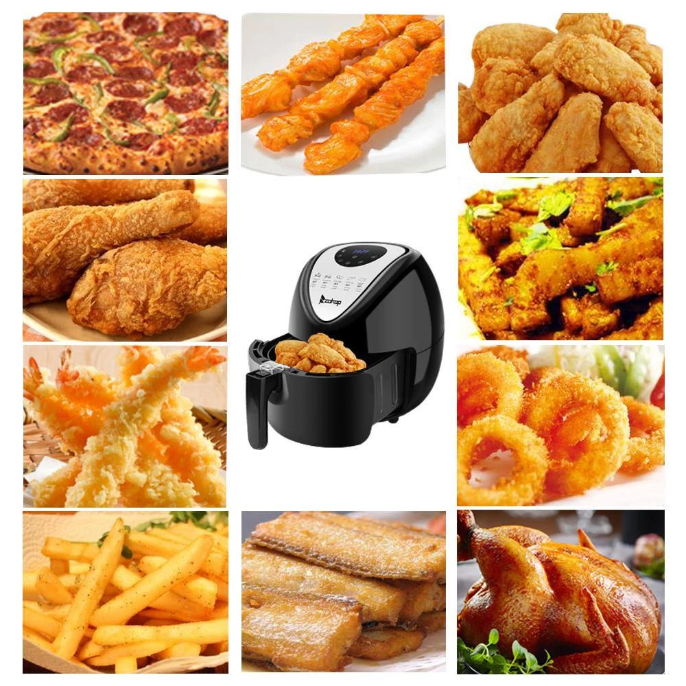 Winado 5.6 Qt. Black Air Fryer with 7 Cooking Presets 7 Winado 5.6 Qt. Black Air Fryer with 7 Cooking Presets - Image 5