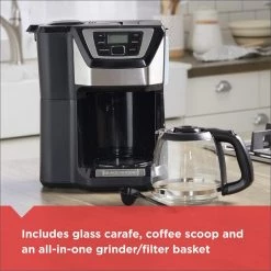 BLACK+DECKER 12-Cup Programmable Stainless Steel Drip Coffee Maker with Built-In Grinder 12 BLACK+DECKER 12-Cup Programmable Stainless Steel Drip Coffee Maker with Built-In Grinder -Air Fryers shop black with stainless steel black decker drip coffee makers cm5000b 1f 1000