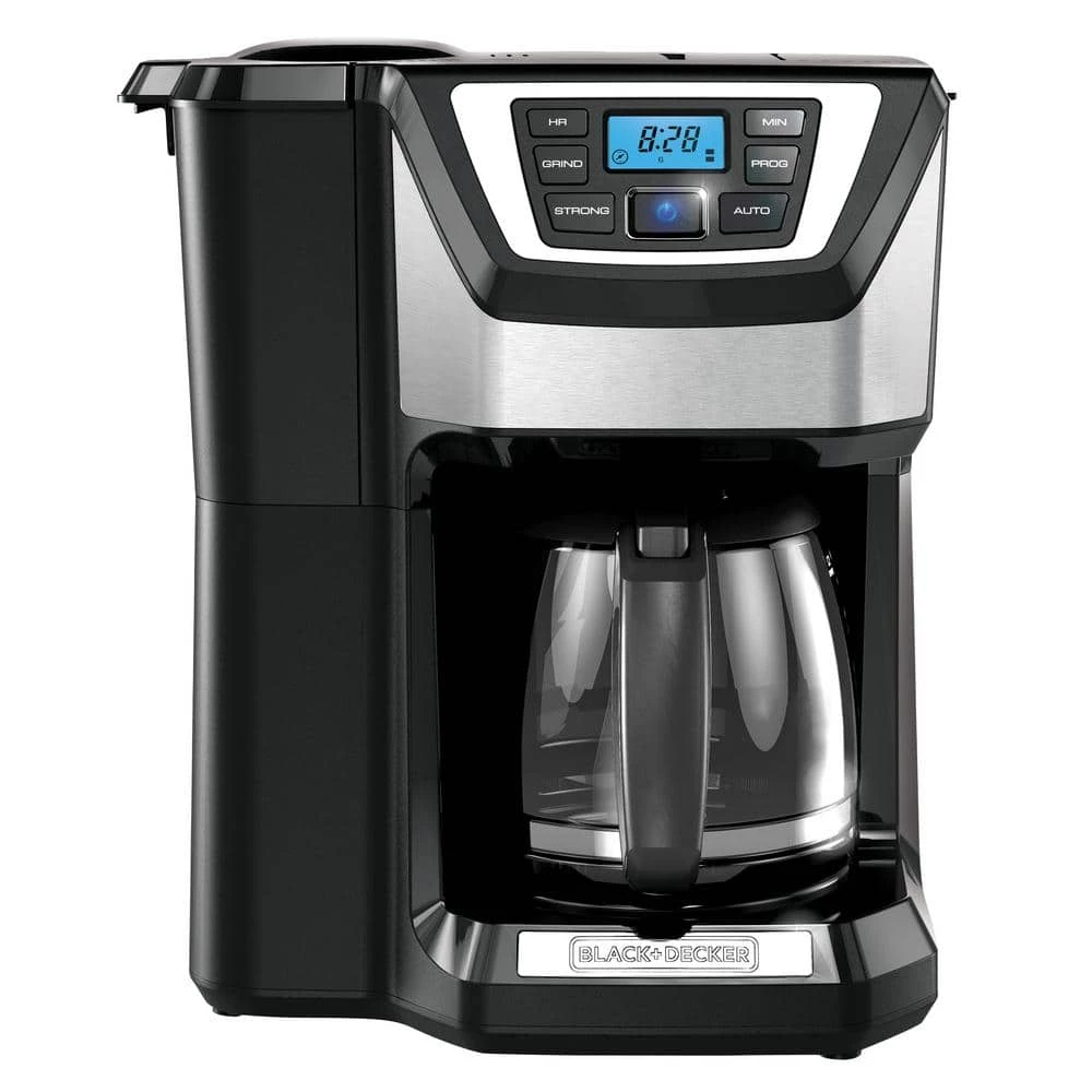 BLACK+DECKER 12-Cup Programmable Stainless Steel Drip Coffee Maker with Built-In Grinder 3 BLACK+DECKER 12-Cup Programmable Stainless Steel Drip Coffee Maker with Built-In Grinder