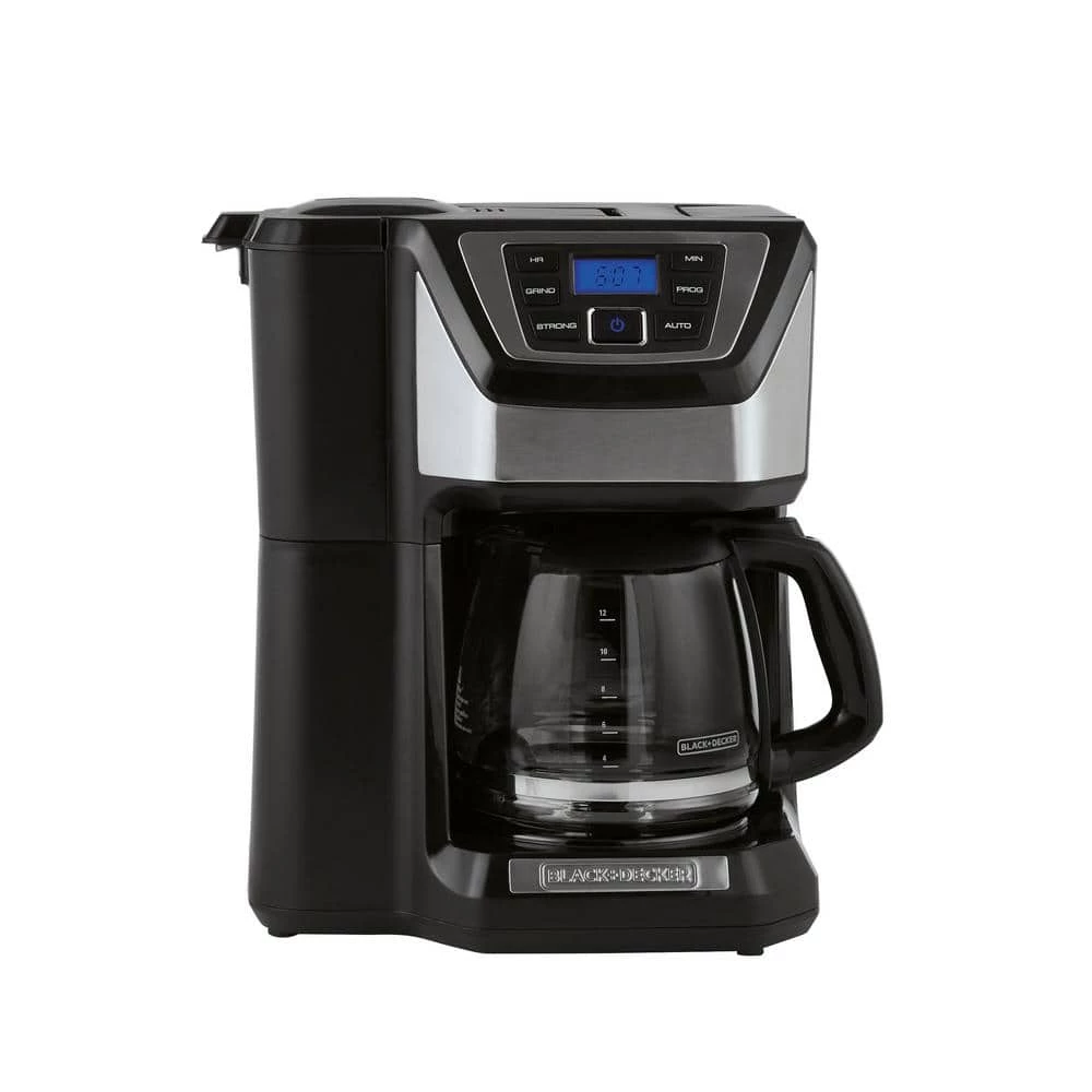 BLACK+DECKER 12-Cup Programmable Stainless Steel Drip Coffee Maker with Built-In Grinder 4 BLACK+DECKER 12-Cup Programmable Stainless Steel Drip Coffee Maker with Built-In Grinder - Image 2