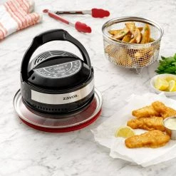 Zavor 8 qt. Air Fryer Lid with Fryer Basket Silicone Mat and Tongs -Air Fryers shop black zavor air fryers zavor zacmild22 31 1000
