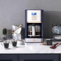Joy 12-Cup Navy Blue Digital Drip Coffee Maker -Air Fryers shop blue joy drip coffee makers jdc12nbe10 1f 1000