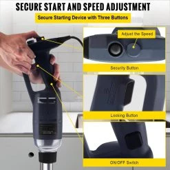 VEVOR Commercial Immersion Blender 750 Watt Variable Speed Hand Mixer 11.8 in. Mixing Rod Hand Blender Commercial -Air Fryers shop blue vevor immersion blenders scjbq750w30cmlix7v1 4f 1000