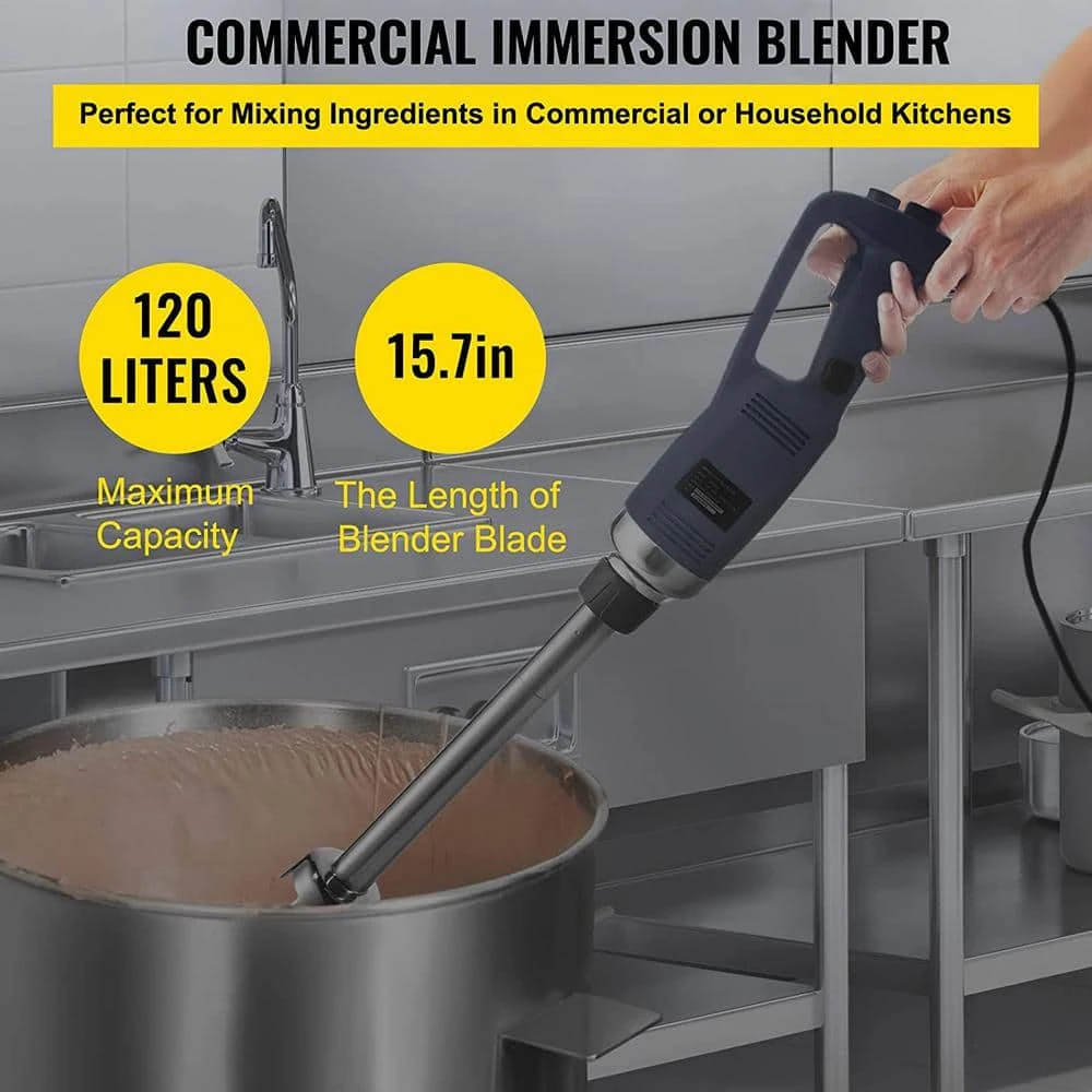 VEVOR 15.7 in. Blue Commercial Immersion Blender 750-Watt Variable Speed with Removable Shaft Hand Blender 4 VEVOR 15.7 in. Blue Commercial Immersion Blender 750-Watt Variable Speed with Removable Shaft Hand Blender - Image 2