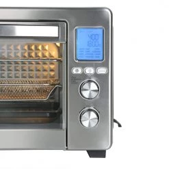 LNC All-in-1 33.8 qt. Silver Stainless Steel Digital Air Fryer Toaster Oven for Bake Roast Pizza with Accessories -Air Fryers shop brush silver lnc air fryers uubminhd1000s68 1f 1000