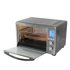 LNC All-in-1 33.8 qt. Silver Stainless Steel Digital Air Fryer Toaster Oven for Bake Roast Pizza with Accessories -Air Fryers shop brush silver lnc air fryers uubminhd1000s68 40 1000