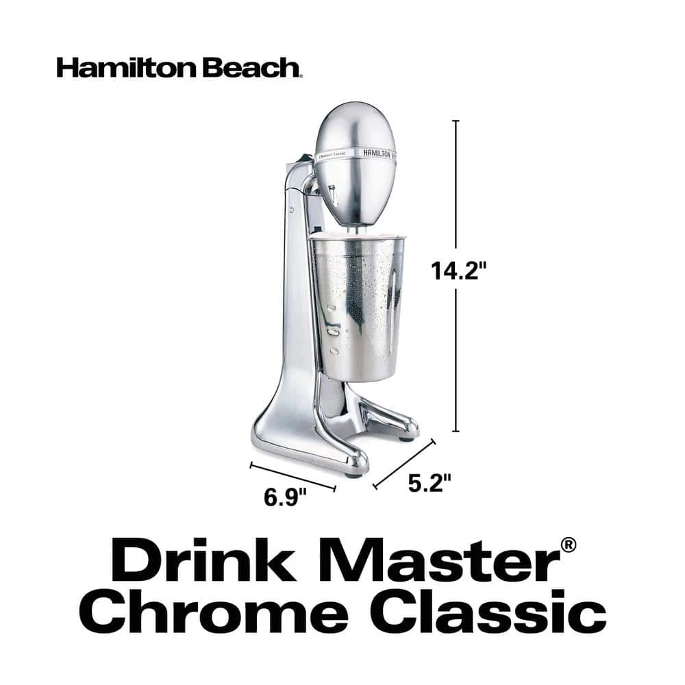 Hamilton Beach Drinkmaster 28 oz. Single Speed Classic Chrome Drink Mixer 4 Hamilton Beach Drinkmaster 28 oz. Single Speed Classic Chrome Drink Mixer - Image 2