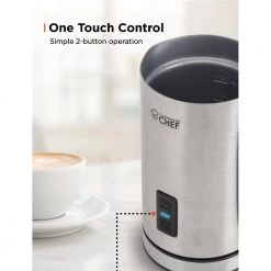 Commercial CHEF 8 oz. Stainless Steel Milk Frother -Air Fryers shop brushed stainless steel commercial chef milk frothers chmf08s 4f 1000