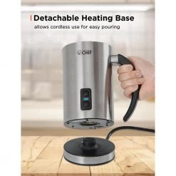 Commercial CHEF 8 oz. Stainless Steel Milk Frother -Air Fryers shop brushed stainless steel commercial chef milk frothers chmf08s c3 1000