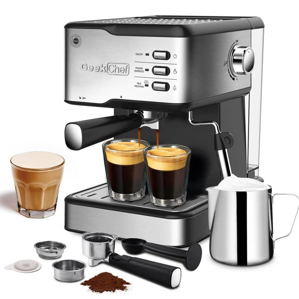 Edendirect 2-Cup Black 20 Bar Professional Compact Espresso Machine with Milk Frother Steam Wand Thermal Fast Heating System 3 Edendirect 2-Cup Black 20 Bar Professional Compact Espresso Machine with Milk Frother Steam Wand Thermal Fast Heating System