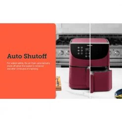 Cosori Premium 5.8 qt. Burgundy Air Fryer with Bonus Skewer Rack Set -Air Fryers shop burgundy cosori air fryers kaapafcsnus0072y 40 1000