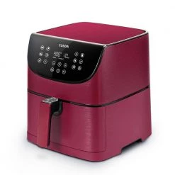 Cosori Premium 5.8 qt. Burgundy Air Fryer with Bonus Skewer Rack Set
