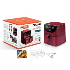 Cosori Premium 5.8 qt. Burgundy Air Fryer with Bonus Skewer Rack Set -Air Fryers shop burgundy cosori air fryers kaapafcsnus0072y 76 1000
