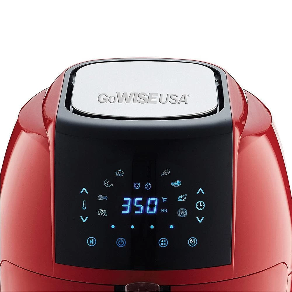 GoWISE USA 8-in-1 5.8 Qt. Chili Red Air Fryer with 6-Piece Accessory Set and 50-Recipes Book 9 GoWISE USA 8-in-1 5.8 Qt. Chili Red Air Fryer with 6-Piece Accessory Set and 50-Recipes Book - Image 7