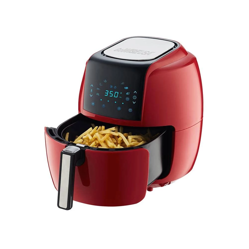 GoWISE USA 8-in-1 5.8 Qt. Chili Red Air Fryer with 6-Piece Accessory Set and 50-Recipes Book 4 GoWISE USA 8-in-1 5.8 Qt. Chili Red Air Fryer with 6-Piece Accessory Set and 50-Recipes Book - Image 2