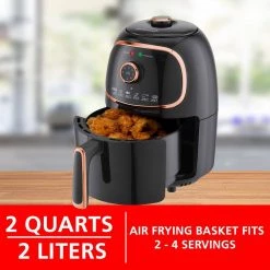 Brentwood AF-202BK 2 qt. Copper Small Electric Air Fryer with Timer and Temp Control 13 Brentwood AF-202BK 2 qt. Copper Small Electric Air Fryer with Timer and Temp Control -Air Fryers shop copper brentwood air fryers 985115499m 44 1000