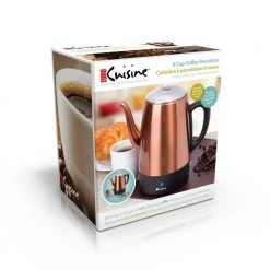 Euro Cuisine 8-Cup Copper Electric Percolator -Air Fryers shop copper euro cuisine percolators per08 fa 1000