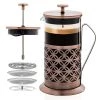 OVENTE 8-Cup Copper French Press Coffee Maker with 4 Level Mesh Filter -Air Fryers shop copper ovente french presses fsf34c 64 1000
