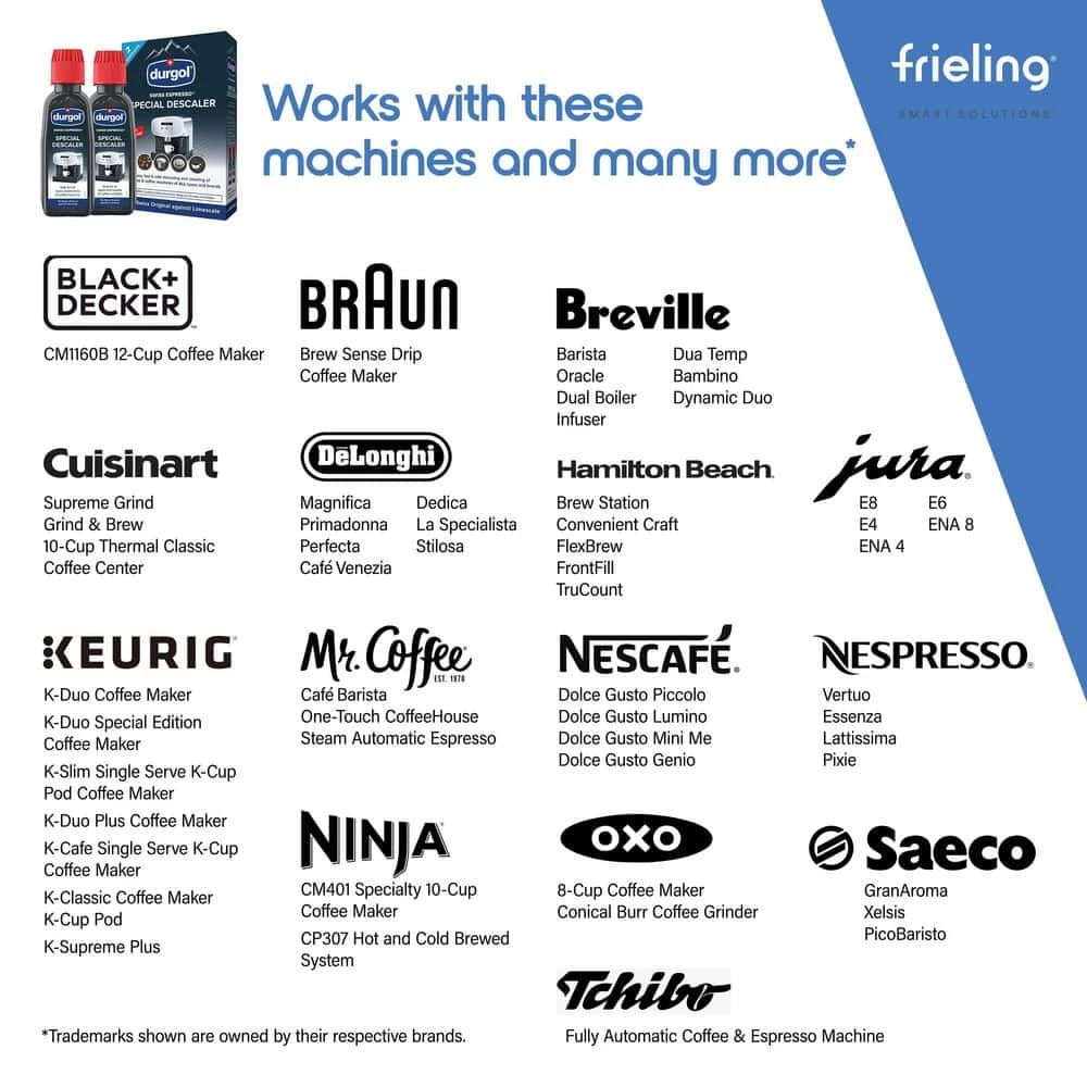 Durgol Swiss Espresso Machine Descaler/Decalcifier Solution (4-Pack) 4 Durgol Swiss Espresso Machine Descaler/Decalcifier Solution (4-Pack) - Image 2