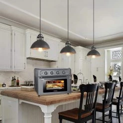 Cadeninc 23 qt. Gray Stainless Steel Multi-Function Air Fryer Oven, and Bake, Grill, Roast and Defrost Include -Air Fryers shop gray air fryers arg lqw1 a23t 76 1000