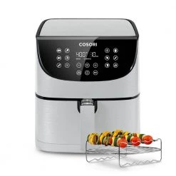 Cosori Premium 5.8 qt. Gray Air Fryer with Bonus Skewer Rack Set -Air Fryers shop gray cosori air fryers kaapafcsnus0071y fa 1000 1