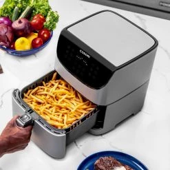Cosori Premium 5.8 qt. Gray Air Fryer with Bonus Skewer Rack Set -Air Fryers shop gray cosori air fryers kaapafcsnus0071y fa 1000