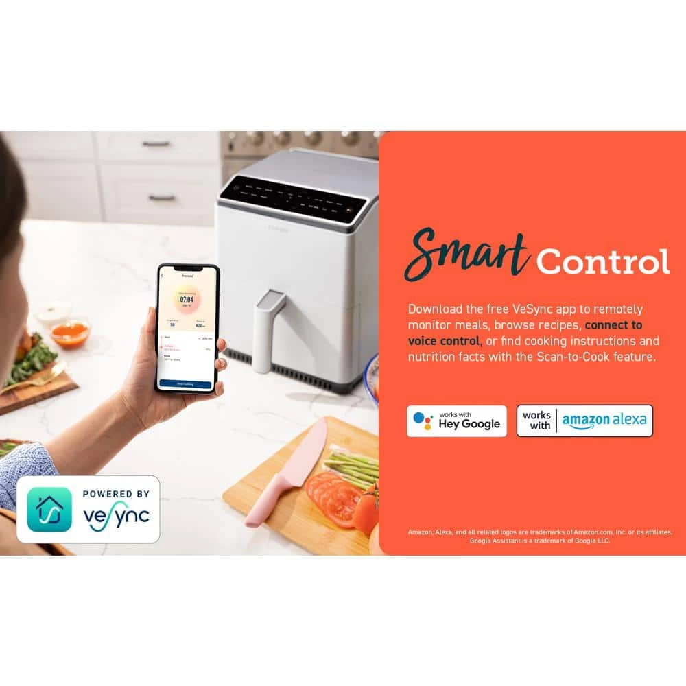 Cosori Dual Blaze Smart 6.8 qt. Gray Air Fryer with Bonus Skewer Rack Set, Multi-Purpose Rack, Heat Mat 7 Cosori Dual Blaze Smart 6.8 qt. Gray Air Fryer with Bonus Skewer Rack Set, Multi-Purpose Rack, Heat Mat - Image 5