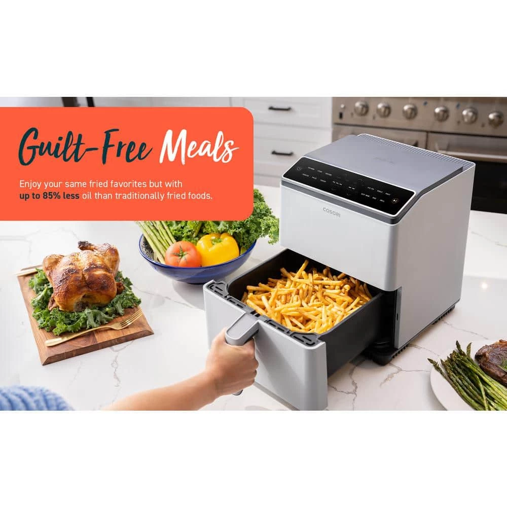 Cosori Dual Blaze Smart 6.8 qt. Gray Air Fryer with Bonus Skewer Rack Set, Multi-Purpose Rack, Heat Mat 9 Cosori Dual Blaze Smart 6.8 qt. Gray Air Fryer with Bonus Skewer Rack Set, Multi-Purpose Rack, Heat Mat - Image 7