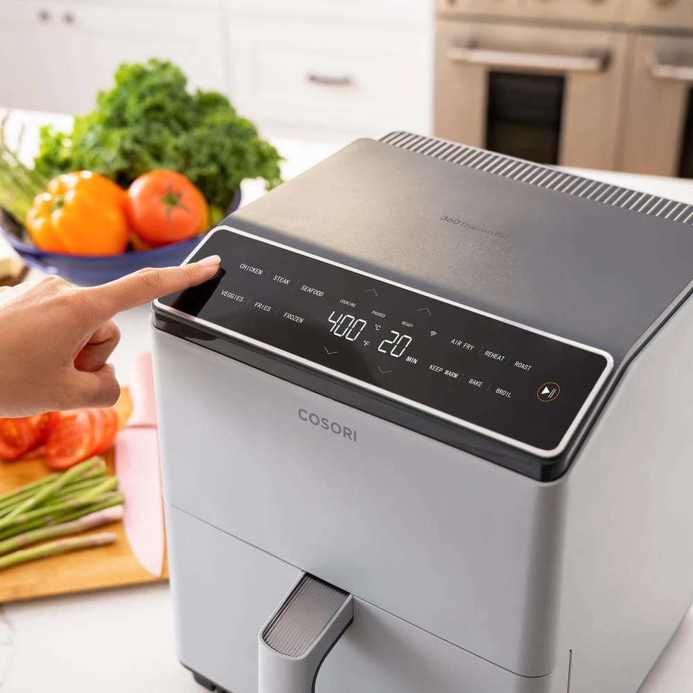 Cosori Dual Blaze Smart 6.8 qt. Gray Air Fryer with Bonus Skewer Rack Set, Multi-Purpose Rack, Heat Mat 4 Cosori Dual Blaze Smart 6.8 qt. Gray Air Fryer with Bonus Skewer Rack Set, Multi-Purpose Rack, Heat Mat - Image 2