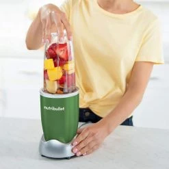 NutriBullet Pro 32 oz. Single Speed Green Blender with 24 oz. Cup and Lids -Air Fryers shop green nutribullet countertop blenders nb9 0901g 44 1000