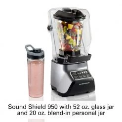 Hamilton Beach 52 oz 5-Speed Grey Sound Shield 950 Blender -Air Fryers shop grey hamilton beach countertop blenders 53602 31 1000