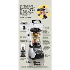 Hamilton Beach 52 oz 5-Speed Grey Sound Shield 950 Blender -Air Fryers shop grey hamilton beach countertop blenders 53602 76 1000