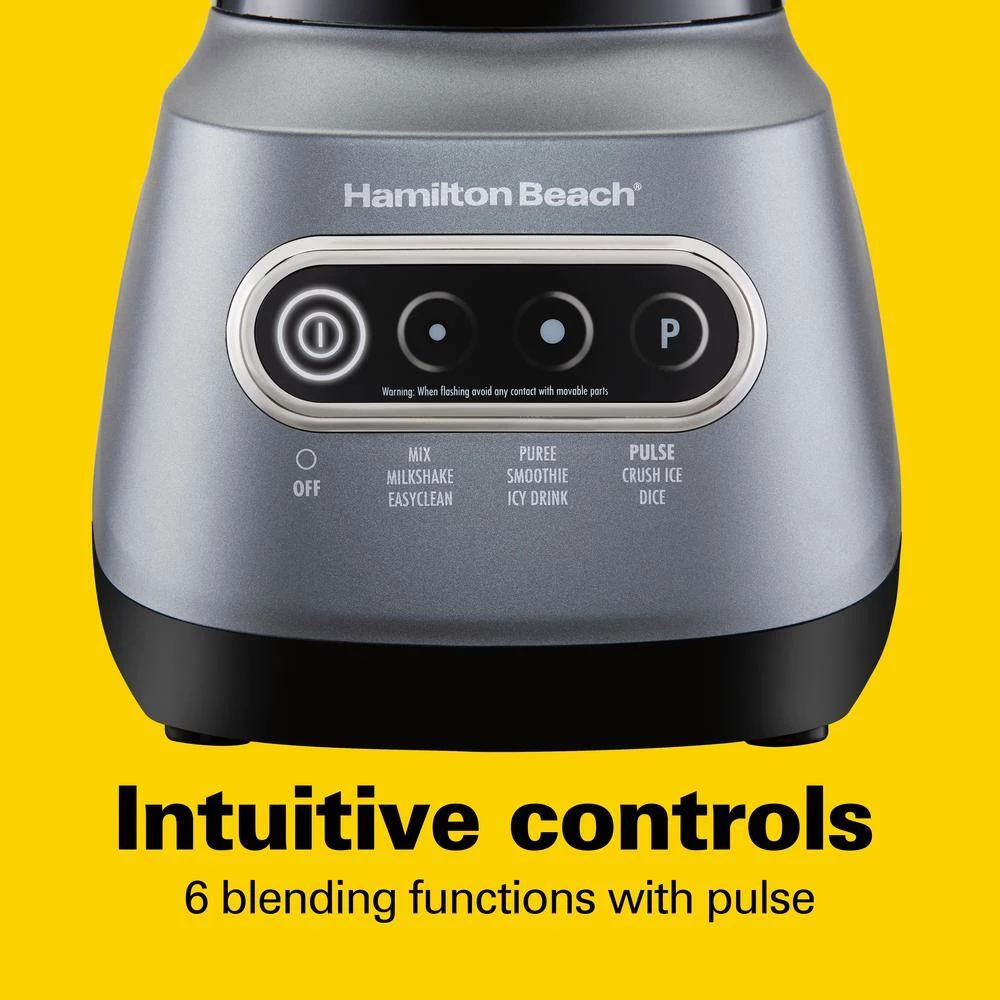 Hamilton Beach Wave Crusher 40 oz. 6-Speed Gray Blender with 20 oz. Travel Jar 7 Hamilton Beach Wave Crusher 40 oz. 6-Speed Gray Blender with 20 oz. Travel Jar - Image 5