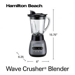 Hamilton Beach Wave Crusher 40 oz. 6-Speed Gray Blender with 20 oz. Travel Jar 11 Hamilton Beach Wave Crusher 40 oz. 6-Speed Gray Blender with 20 oz. Travel Jar -Air Fryers shop grey hamilton beach countertop blenders 58181 66 1000