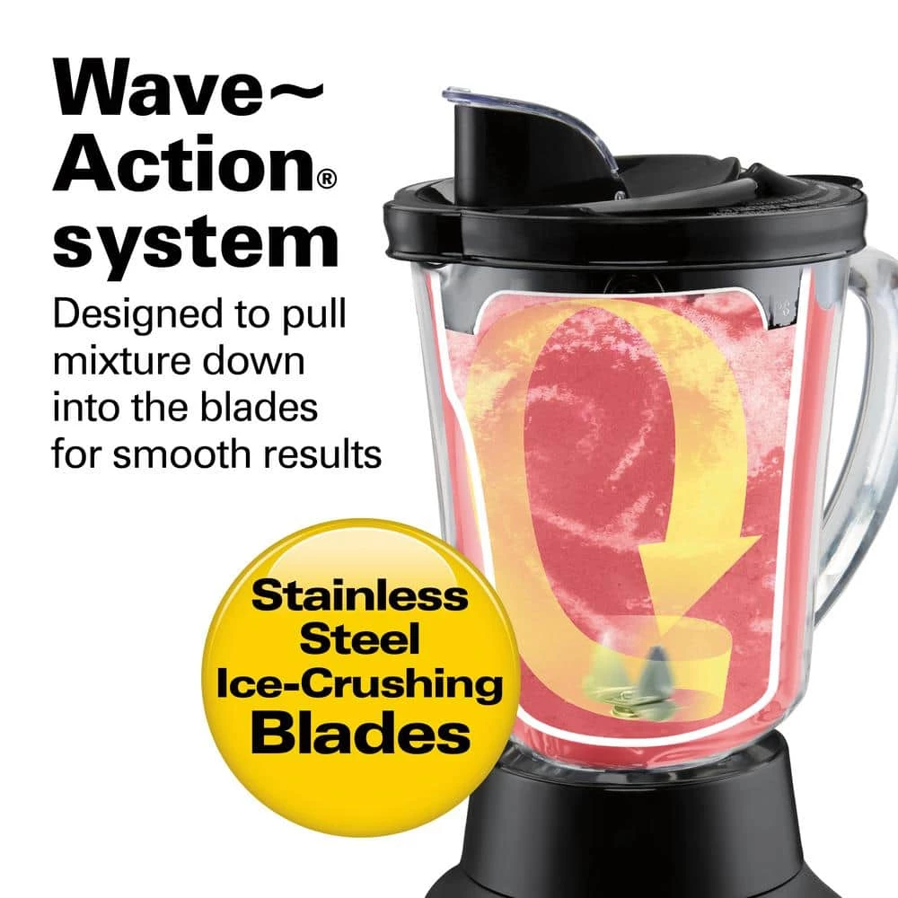 Hamilton Beach Wave Crusher 40 oz. 6-Speed Gray Blender with 20 oz. Travel Jar 9 Hamilton Beach Wave Crusher 40 oz. 6-Speed Gray Blender with 20 oz. Travel Jar - Image 7