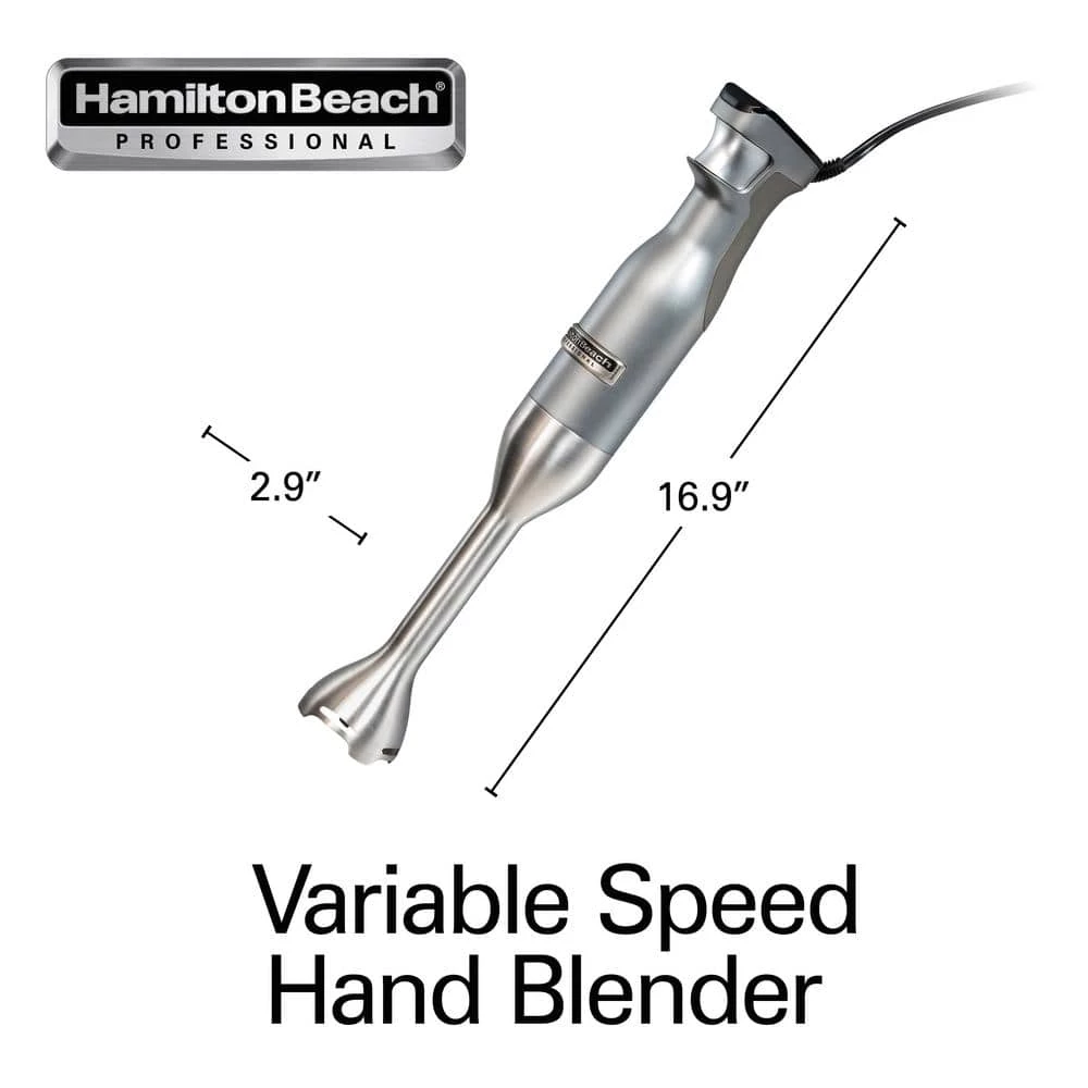 HAMILTON BEACH PROFESSIONAL 1-Speed Stainless Steel and Grey Immersion Blender with Variable Speeds 4 HAMILTON BEACH PROFESSIONAL 1-Speed Stainless Steel and Grey Immersion Blender with Variable Speeds - Image 2