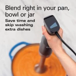 HAMILTON BEACH PROFESSIONAL 1-Speed Stainless Steel and Grey Immersion Blender with Variable Speeds 17 HAMILTON BEACH PROFESSIONAL 1-Speed Stainless Steel and Grey Immersion Blender with Variable Speeds -Air Fryers shop grey hamilton beach professional immersion blenders 59750 44 1000