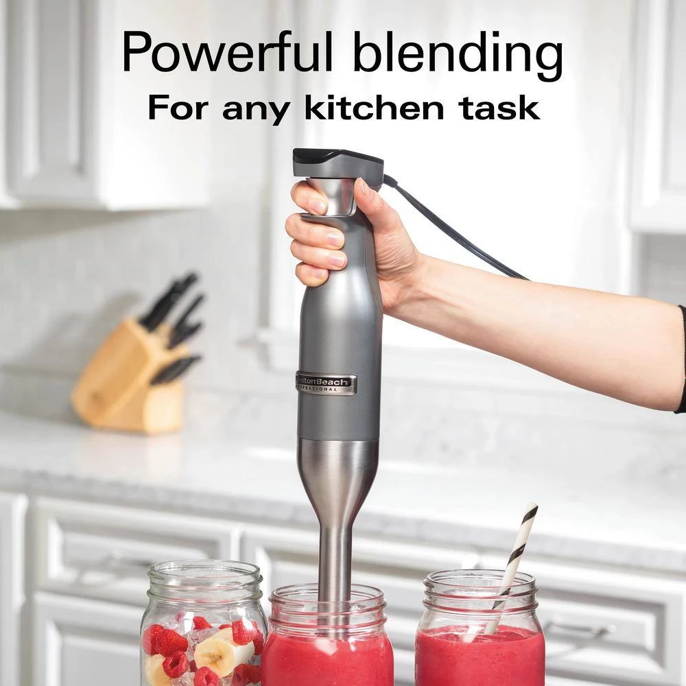 HAMILTON BEACH PROFESSIONAL 1-Speed Stainless Steel and Grey Immersion Blender with Variable Speeds 10 HAMILTON BEACH PROFESSIONAL 1-Speed Stainless Steel and Grey Immersion Blender with Variable Speeds - Image 8