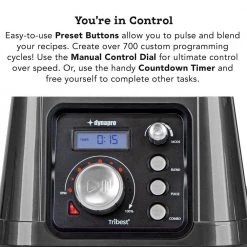 Tribest Dynapro 64 oz. 12-Speed Grey Blender with Commercial Certification 13 Tribest Dynapro 64 oz. 12-Speed Grey Blender with Commercial Certification -Air Fryers shop grey tribest countertop blenders dps 2200 gy 4f 1000